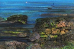 Juvenal-Sanso_Pink-Coast_12.5-x-16_Acrylic-on-Paper_1975
